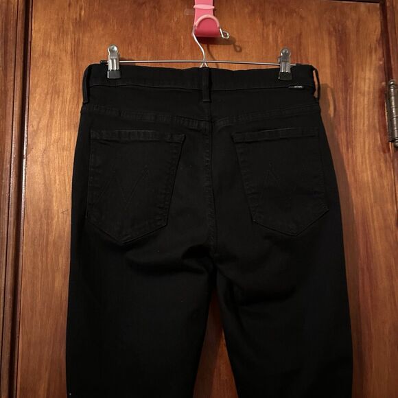 Mother Jeans Black Stunner Zip Ankle Step Fray Not Guilty Denim Womens Size 30 - Picture 10 of 15